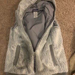 Patagonia Faux Fur Hooded Vest